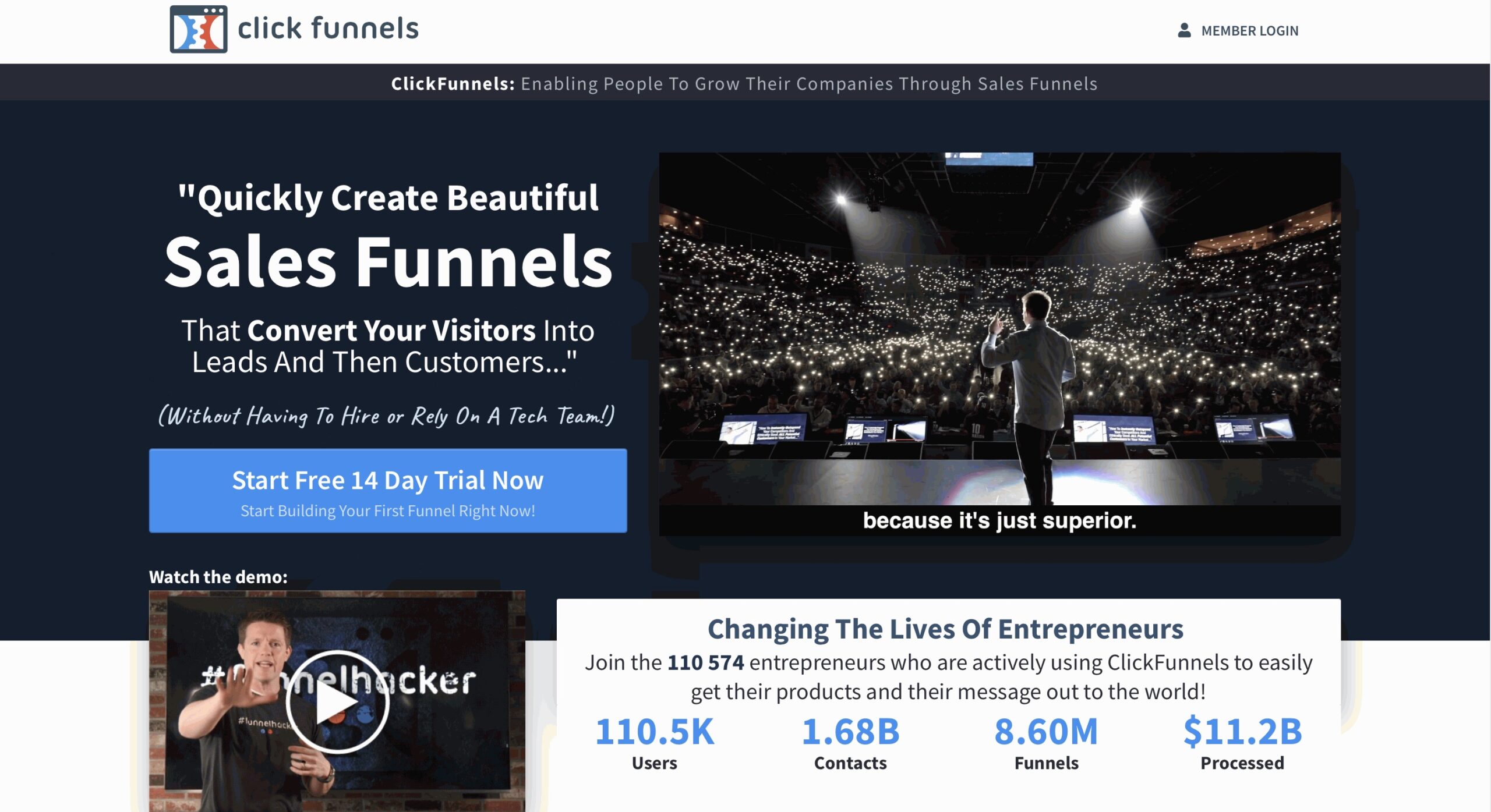 Clickfunnels Homepage