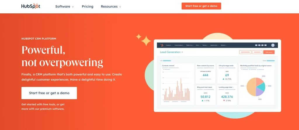 Hubspot homepage