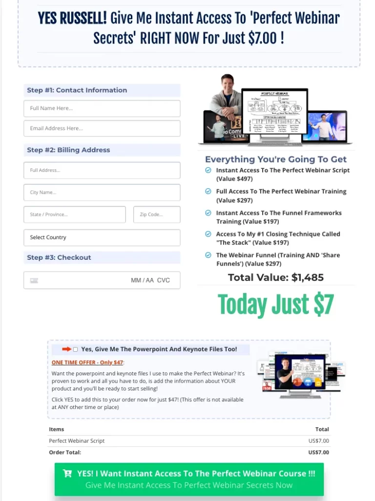 Perfect Webinar Secrets Pricing
